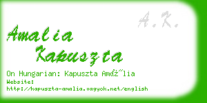 amalia kapuszta business card